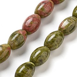 Natural Unakite Beads Strands, Rice, 12x8mm, Hole: 1.2mm, about 33pcs/strand, 15.94''(40.5cm)(G-B106-B26-01)