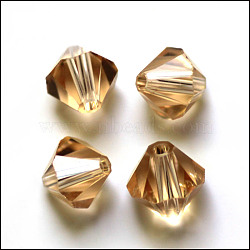 Imitation Austrian Crystal Beads, Grade AAA, K9 Glass, Faceted, Bicone, Goldenrod, 6x6mm, Hole: 0.7~0.9mm(SWAR-F022-6x6mm-246)