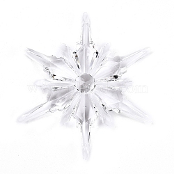 Transparent Acrylic Connector Charms, Snowflake, Clear, 100x87x12.5mm, Hole: 2mm, about 21pcs/500g(TACR-T028-05A)