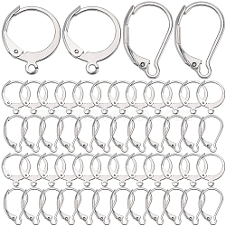 2 Style 304 Stainless Steel Leverback Earring Findings, with Loop, Stainless Steel Color, 14.5~16.5x10~12x2mm, Hole: 1.2mm, Pin: 1mm, 50Pcs/style, 100Pcs/box(STAS-SC0008-10P)