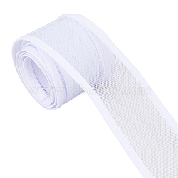 Elastic Polyester Mesh Ribbons, Tulle Fabric Roll for Clothing Decoration, White, 2-1/8 inch(55mm)(OCOR-WH0082-172C)