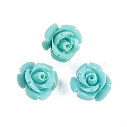 Synthetic Coral Carved Beads, Dyed, Flower, Cyan, 10x8.5mm, Hole: 1.3mm(CORA-M001-07K)