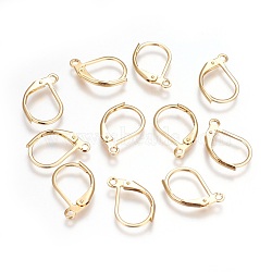 304 Stainless Steel Leverback Earrings Findings, with Loop, Golden, 16x10x1.7mm, Hole: 1.4mm, Pin: 0.8mm(X-STAS-P227-47G)