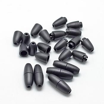 Plastic Breakaway Clasps, For Rubber Silicone Teething Necklaces, Black, 24x9mm, Hole: 2.5mm