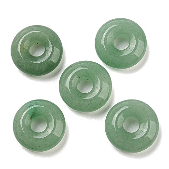 Natural Green Aventurine Pendants, Donut/Pi Disc Charms, 18~18.5x6mm, Hole: 5.5~6mm