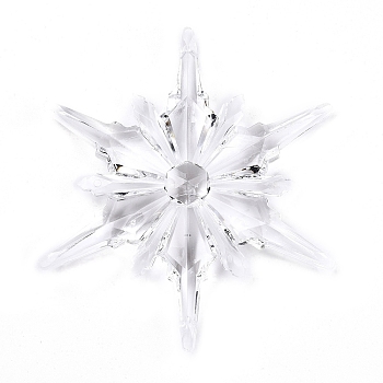 Transparent Acrylic Connector Charms, Snowflake, Clear, 100x87x12.5mm, Hole: 2mm, about 21pcs/500g