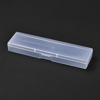 Rectangle Polypropylene(PP) Plastic Boxes, Bead Storage Containers, with Hinged Lid, Clear, 4.5x16.5x2cm, Inner Diameter: 4.1x14.6cm