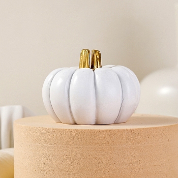 Pumpkin Shape Resin Name Card Holder, Business Card Holders, for Wedding, Birthday Party Table Number Sign, White, 43x33mm