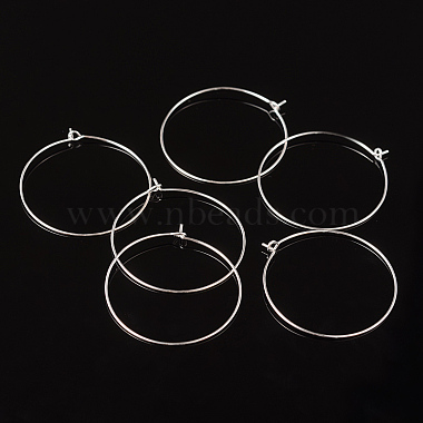 Серебряные серьги-кольца из латуни(X-EC067-4S)-4