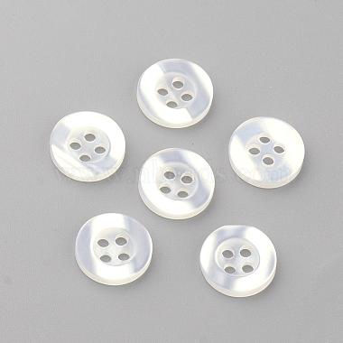 18L(11.5mm) Seashell Flat Round Plastic 4-Hole Button