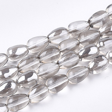 9mm LightGrey Drop Glass Beads