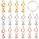 Elite 30 Sets 3 Colors Brass Spring Ring Clasps and Silicone Beads(KK-PH0004-79)-1