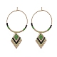 Glass Seed Braided Rhombus Dangle Hoop Earrings(EJEW-MZ00046-02)-1