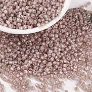MIYUKI Round Rocailles Beads, Japanese Seed Beads, 8/0, (RR2359) Silverlined Shell Opal, 3mm, Hole: 1mm, about 422~455pcs/10g(X-SEED-G008-RR2359)