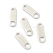 201 Stainless Steel Chain Tabs, Chain Extender Connectors, Oval, 11x3.5x0.75mm, Hole: 1.2mm and 2x2.1mm(STAS-G245-06B)