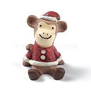 Christmas Theme Resin Display Decorations, for Home Office Tabletop Decoration, Monkey, 40x39x56mm(DJEW-R008-01F)