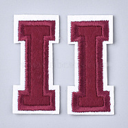 Computerized Embroidery Cloth Iron On Patches, Costume Accessories, Appliques, Letter, Letter.I, 57x26x1.5mm(FIND-T030-064-I)