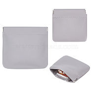 AHADEMAKER 2Pcs 2 Style Imitation Leather Change Purse, Headphone Storage Bag, with Magnetic Closure, Square, Gray, 8~11.3x8.3~12x0.6cm, 1pc/style(ABAG-GA0001-20B)