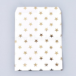 Star Pattern Eco-Friendly Kraft Paper Bags, Gift Bags, Shopping Bags, Rectangle, Gold, 18x13x0.01cm(AJEW-M207-G01-03)