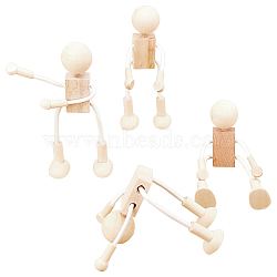 Unfinished Blank Wooden Robot Toys, for DIY Hand Painting Crafts, BurlyWood, 124x30x25mm(DIY-WH0097-05)