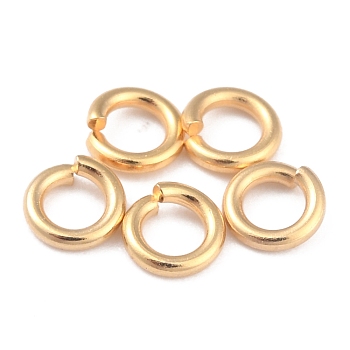 Rack Plating Brass Jump Rings, Open Jump Rings, Long-Lasting Plated, Real 24K Gold Plated, 4.5x1mm, 18 Gauge, Inner Diameter: 2.5mm