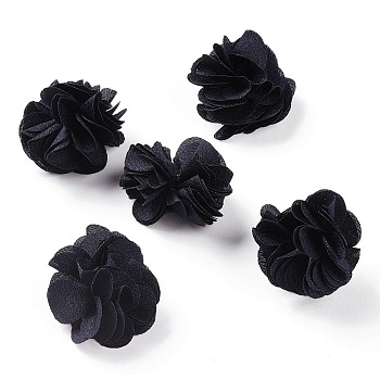 Polyester Fabric Flowers, for DIY Headbands Flower Accessories Wedding Hair Accessories for Girls Women, Prussian Blue, 34mm