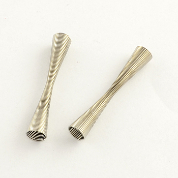 Iron Spring Beads, Coil Beads, Platinum, 41x7mm, Hole: 6mm, about 595pcs/1000g