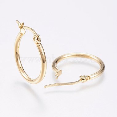 304 Stainless Steel Hoop Earrings(EJEW-F105-12G)-2