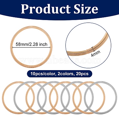 20Pcs 2 Colors Steel Wire Spring Stretch Bracelets Set(BJEW-OC0001-18)-2