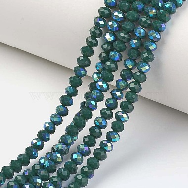 Teal Rondelle Glass Beads