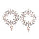 Donut 925 Sterling Silver Cubic Zirconia Stud Earring Findings(EJEW-B038-16RG)-1