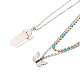 Bullet and Butterfly Pendant Necklaces Set for Women Gift(NJEW-JN03652)-1