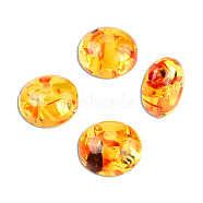 Resin Imitation Amber Beads, Flat Round, Gold, 8x4.5mm, Hole: 1.6~1.8mm(RESI-N034-02-C01)