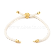 Nylon Cords Bracelet Makings Fit for Connector Charms, with Golden Brass Tree Slider Beads, Long-Lasting Plated, White, 8-5/8 inch(22cm), Hole: 1.9mm(AJEW-P116-01G-18)