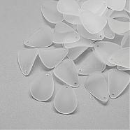 Transparent Acrylic Pendants, Frosted, Petal, Clear, 20.5x14.5x1.5mm, Hole: 1.5mm, about 1000pcs/500g(FACR-S027-SB518)