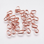 Brass Snap on Bails, Long-Lasting Plated, Real Rose Gold Plated, 7x5x2mm, Hole: 3.5x6mm(KK-F739-18RG)