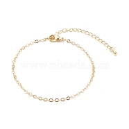 Brass Cable Chain Bracelets, with Lobster Claw Clasps, Real 18K Gold Plated, 7-1/2 inch(19.2cm)(BJEW-JB06059)
