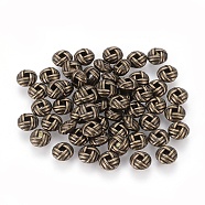 Zinc Alloy Spacer Beads, Flat Round, Cadmium Free & Nickel Free & Lead Free, Antique Bronze, 6x3.2mm, Hole: 2mm(PALLOY-ZN25847-AB-FF)