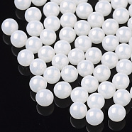 ABS Plastic Imitation Pearl Beads, Matte Style, No Hole/Undrilled, Round, White, 5mm, about 5000pcs/bag(SACR-N005-C-02)