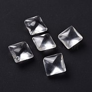Natural Quartz Crystal Beads, No Hole/Undrilled, for Wire Wrapped Pendant Making, Rhombus, 15x15x9mm(G-M379-16)