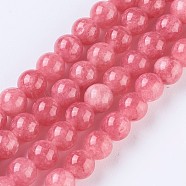 Natural Gemstone Beads Strands, Round, Red, 6mm, Hole: 1.2mm, about 60~64pcs/strand, 15 inch~15.2 inch(38~38.5cm)(G-O183-03A-01)