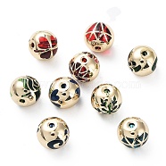 K9 Glass Beads, with Brass Findings, Round, Mixed Color, 10mm, Hole: 1.2mm(KK-Z031-34KCG)