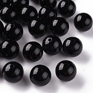 Opaque Acrylic Beads, Round, Black, 20x19mm, Hole: 3mm(X-MACR-S370-C20mm-S002)