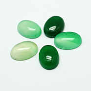 Dyed Oval Natural Jade Cabochons, Green, 25x18x6mm(G-K021-25x18mm-02)