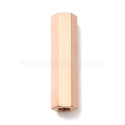 304 Stainless Steel Matte Magnetic Clasps, Hexagon Tube, Rose Gold, 25x6.5mm, Hole: 3mm(STAS-M308-08B)