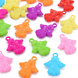 Plastic Pendants, Angel, Mixed Color, 31.5x25x6mm, Hole: 3mm, about 435pcs/bag(KY-N017-015)