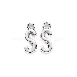 Tibetan Style Alloy Pendants, Cadmium Free & Lead Free, Letter S, S: 16x6x2mm, Hole: 2mm, about 1470pcs/1000g(TIBE-S108-108S-AS-RS)