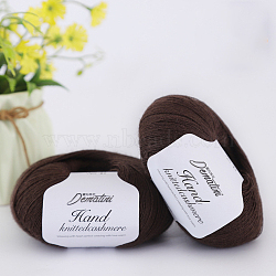 Wool Yarn for Sweater Hat, 4-Strands Wool Threads for Knitting Crochet Supplies, Coffee, about 656.17 Yards(600m)/Roll(YCOR-PW0001-002P)