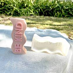 Wavy Letter Silicone Candle Mold, Word BE KIND, DIY Candle Soap Making Molds, White, 13.5x6.2x3.45cm(DIY-Z015-02)