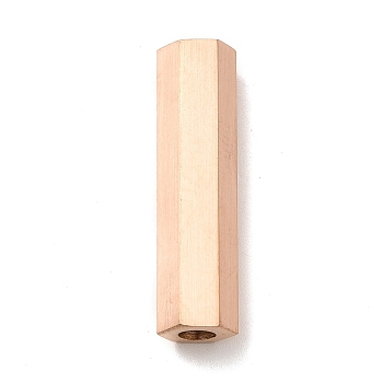 304 Stainless Steel Matte Magnetic Clasps, Hexagon Tube, Rose Gold, 25x6.5mm, Hole: 3mm